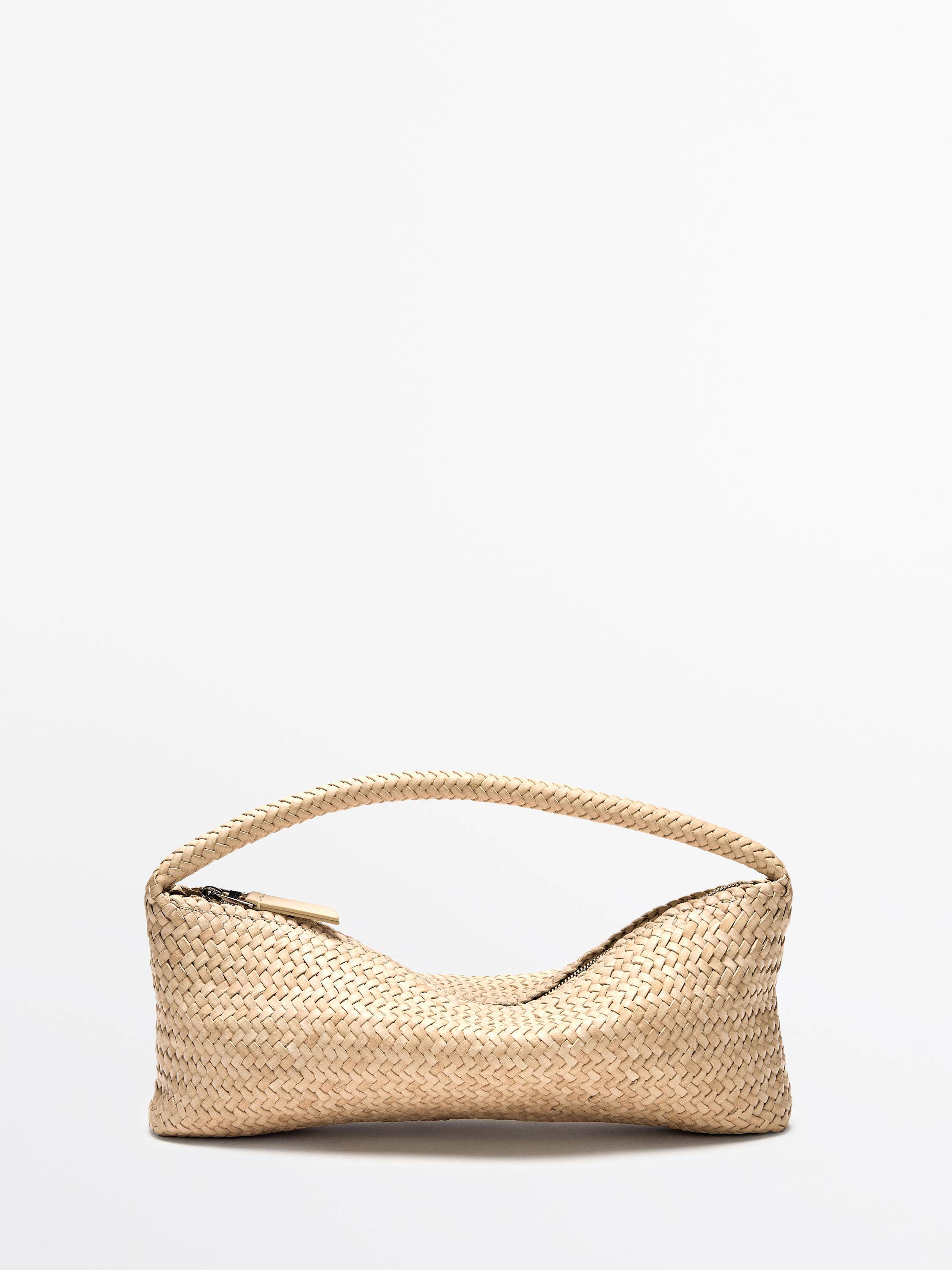 Massimo Dutti - Female - Flettet Taske I Nappaskind - Hvid - 01