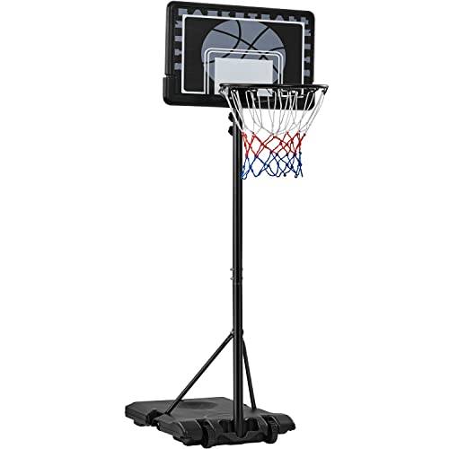 Yaheetech Basketställ, höjdjusterbara basketkorgar med hjul, bärbar basketanläggning, stativ som kan fyllas med vatten eller sand, korgsystem för inomhus/utomhus