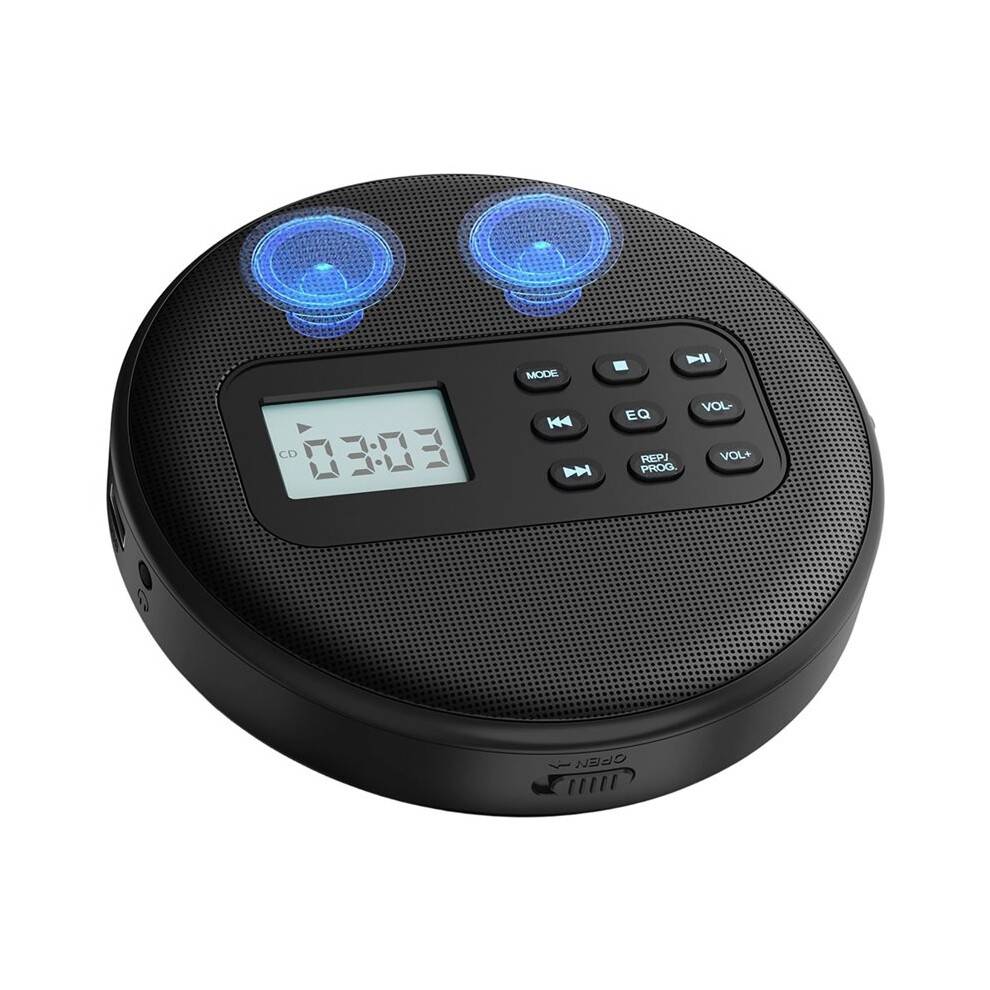Portable Cd Player with Speakers and Earbuds Cd Player Rechargeable with USB MP3 Discman for Car with Audio Cable