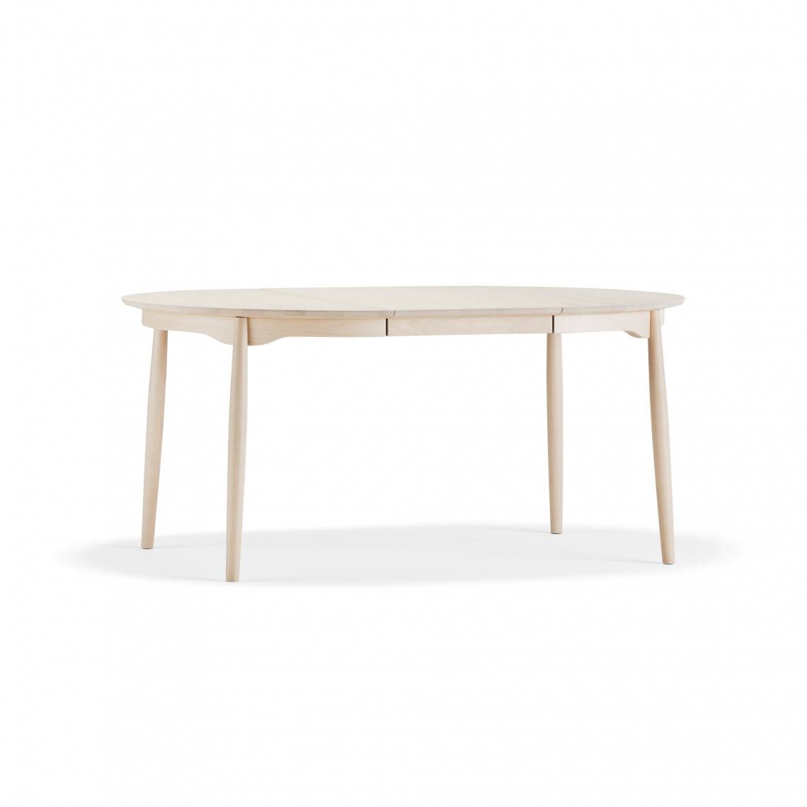 Spisebord Carl, Udførelse Björk - Ljus mattlack, Størrelse Ø 115 cm + 50 cm.
