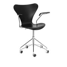 Fritz Hansen - 3217 Sjuan, Lackerad bokfanér, Nine Grey - Kontorsstolar - Arne Jacobsen - Grå