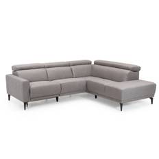 New York Sofa med open end og el-recliner 260 x 222 cm. - Light Grey Oakland