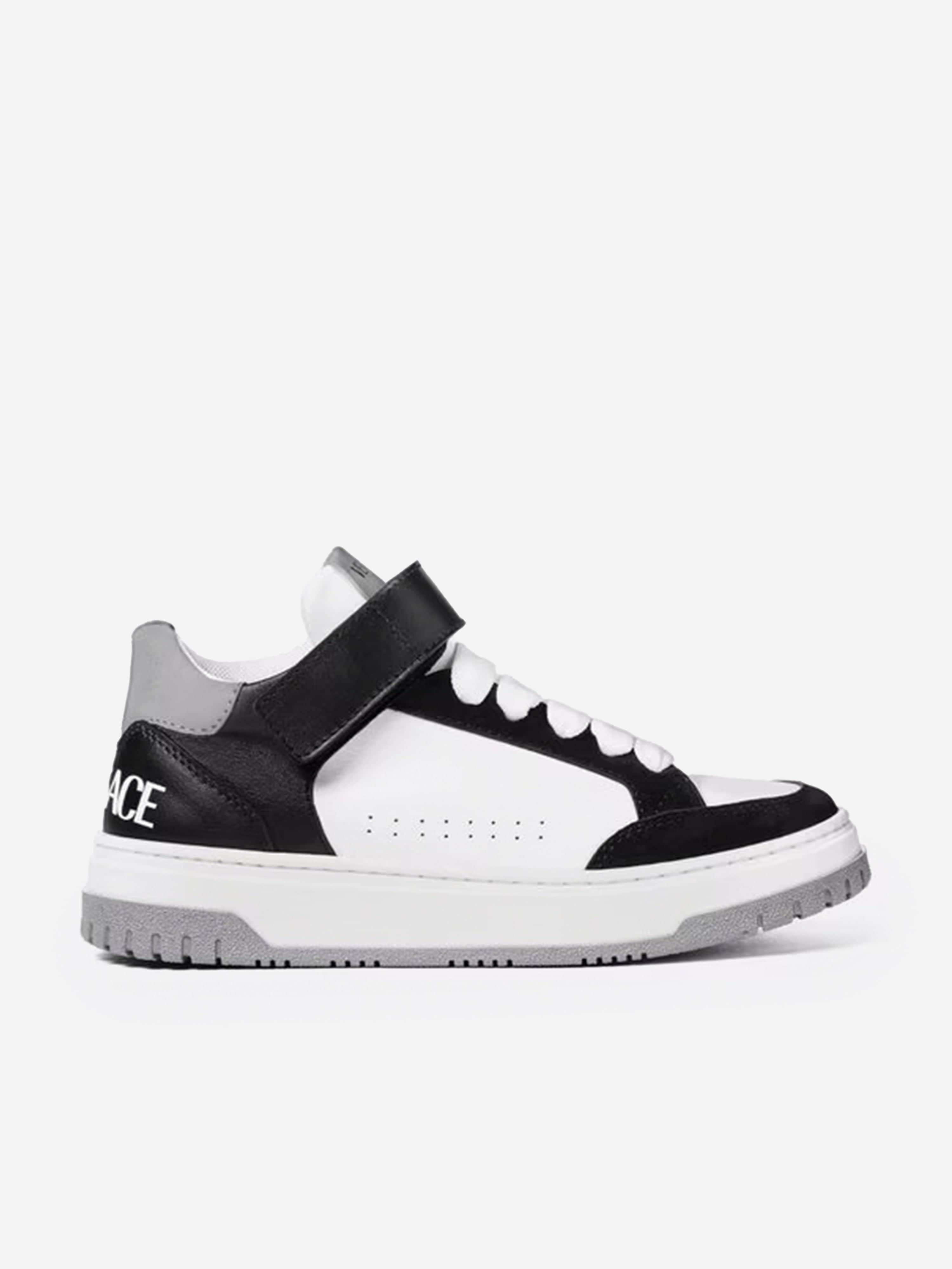 Versace Kids Leather Low Top Trainers in White - White / EU 28 UK 10 (EU 28 UK 10)