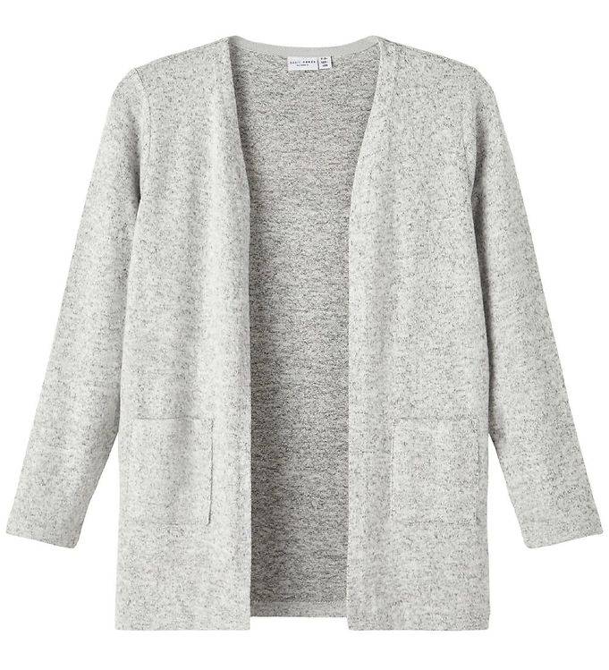 Name It Cardigan - Strik - Noos - NkfVicti - Grey Melange - Name It - 7-8 år (122-128) - Cardigan