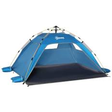 Beach Shelter Pop Up strandtelt til 1-2 personer med solbeskyttelse Strandskygge med lynlåsdør, bæretaske til familie, picnic, s