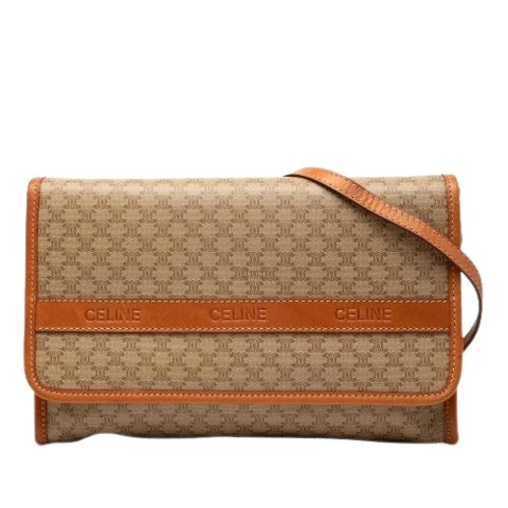 Celine Vintage Pre-owned Coated Canvas Crossbody Taske - Vintage - Dame - Beige - ONE SIZE - Uld