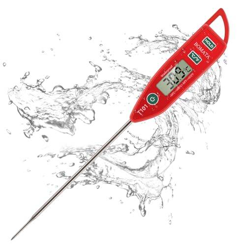 BOMATA T101 IPX7 Wasserdichtes Fleischthermometer, Rot