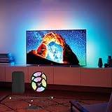 LED-lampor för TV, TV LED-bakgrundsbelysning med HDMI Sync box, RGB musiksynkronisering färgskiftande LED-ljus med smart app/röstkontroll, LED-remsa lampor synkronisering, belysning flexibel