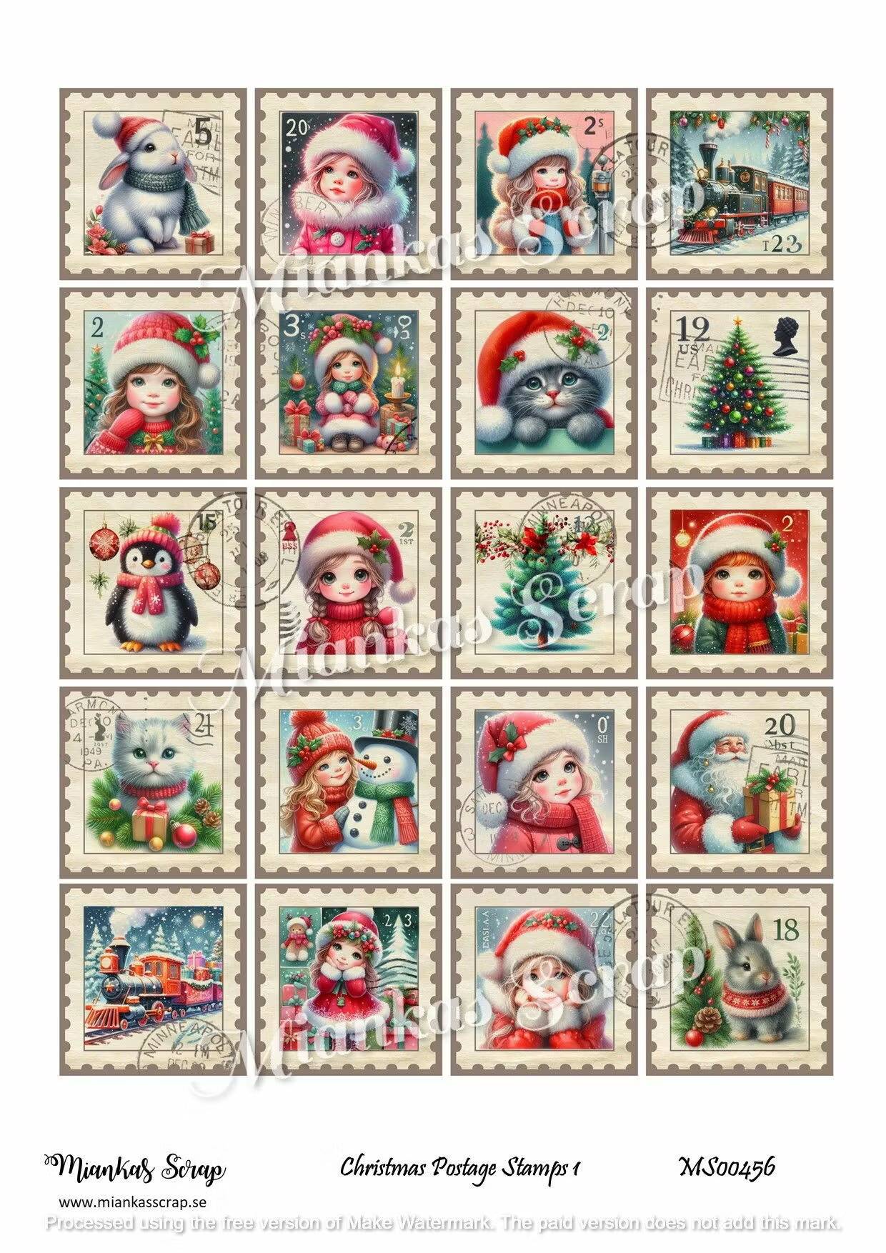 Miankas Scrap klippark - Christmas Postage Stamps 1