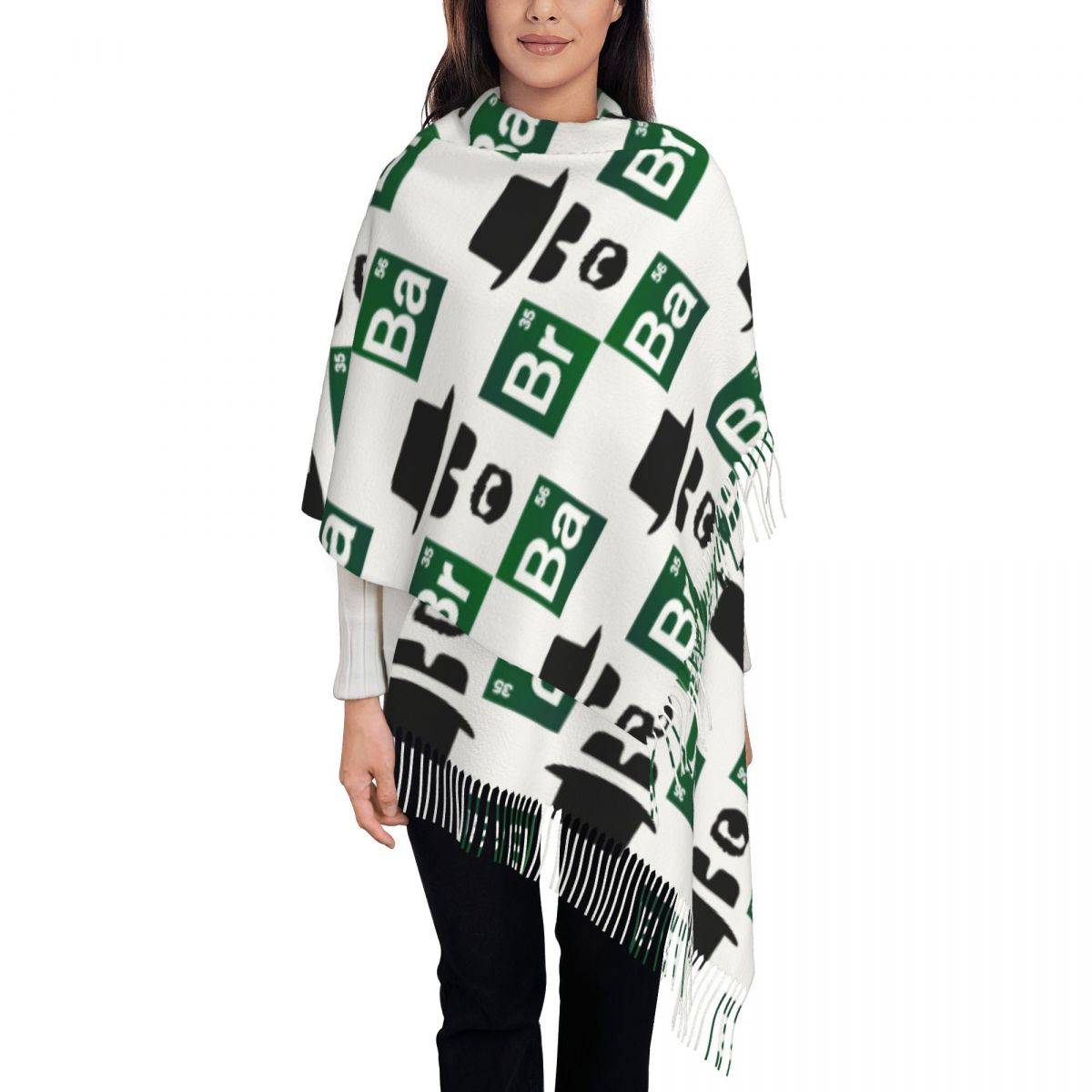 Women's Scarf with Tassel Breaking Bad Large Winter Fall Shawl and Wrap Gifts Pashmina Scarves