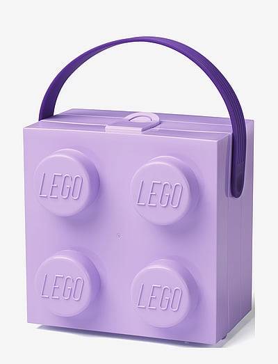 LEGO STORAGE BOX W. HANDLE (4 KNOB) - CLASSIC - Rollspel - LAVENDER / purple