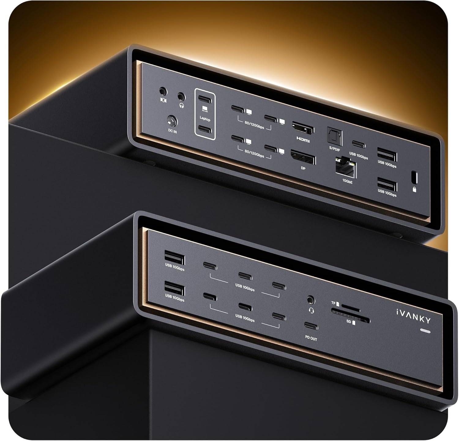iVANKY 26-in-1 FusionDock Ultra Dual Thunderbolt 5 10GbE MacBook Docking Station 4X6K/Triple 8K M1-M5 Pro/Max 120Gbps 240W Incompatible with Windows