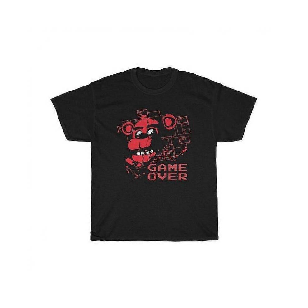 (M) Five Nights At Freddy Freddy's Game Over Black T-Shirt-Aqp54