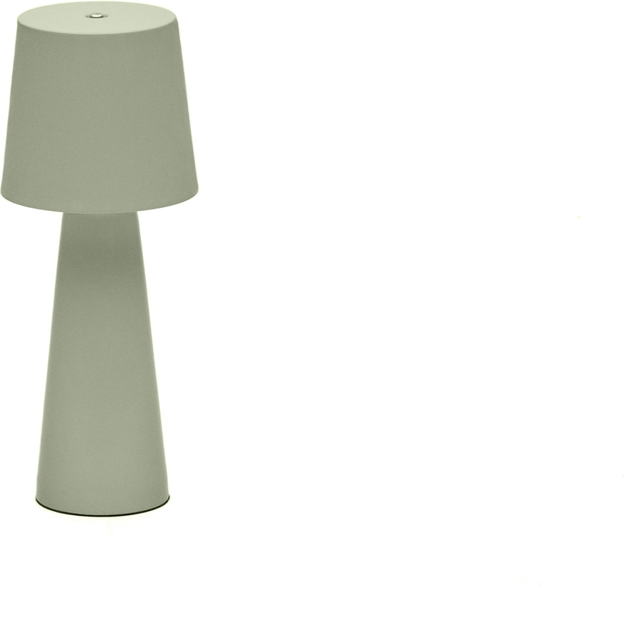 Bordlampe Kave Home Arenys turkis LED USB-opladelig bærbar IP54 metal
