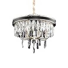 lamp Ljuskrona, Led Modern Ljuskrona Lampa, Modern Stor Kristallkrona E12 Raindrop Crystal Light rund Semi Flush Mount Ljuskrona Kompatibel med Vardagsrum Matsal Lobby Badrum Re lamp