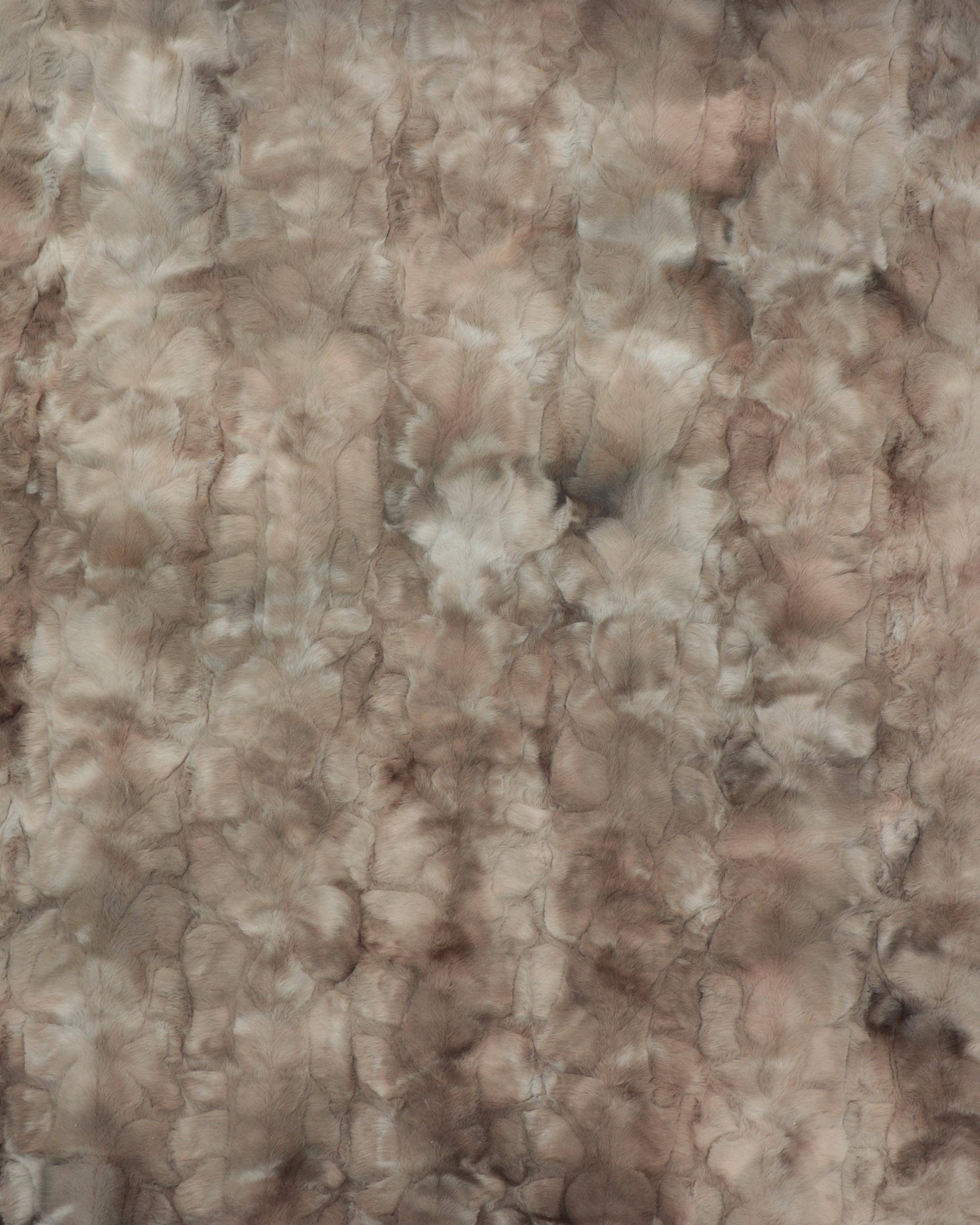 Fake fur - Gråbrune farver med syet mønster - 100% Polyester