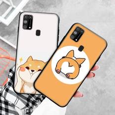 Black Case for Xiaomi Redmi 13C Note 9 iPhone XR 7 8 14 15 11 12 13 X XS Pro Max Samsung A25 S23 S24 FE Ultra Plus Shiba Inu Xiaomi Poco X4 Pro 5G mörk marinblå