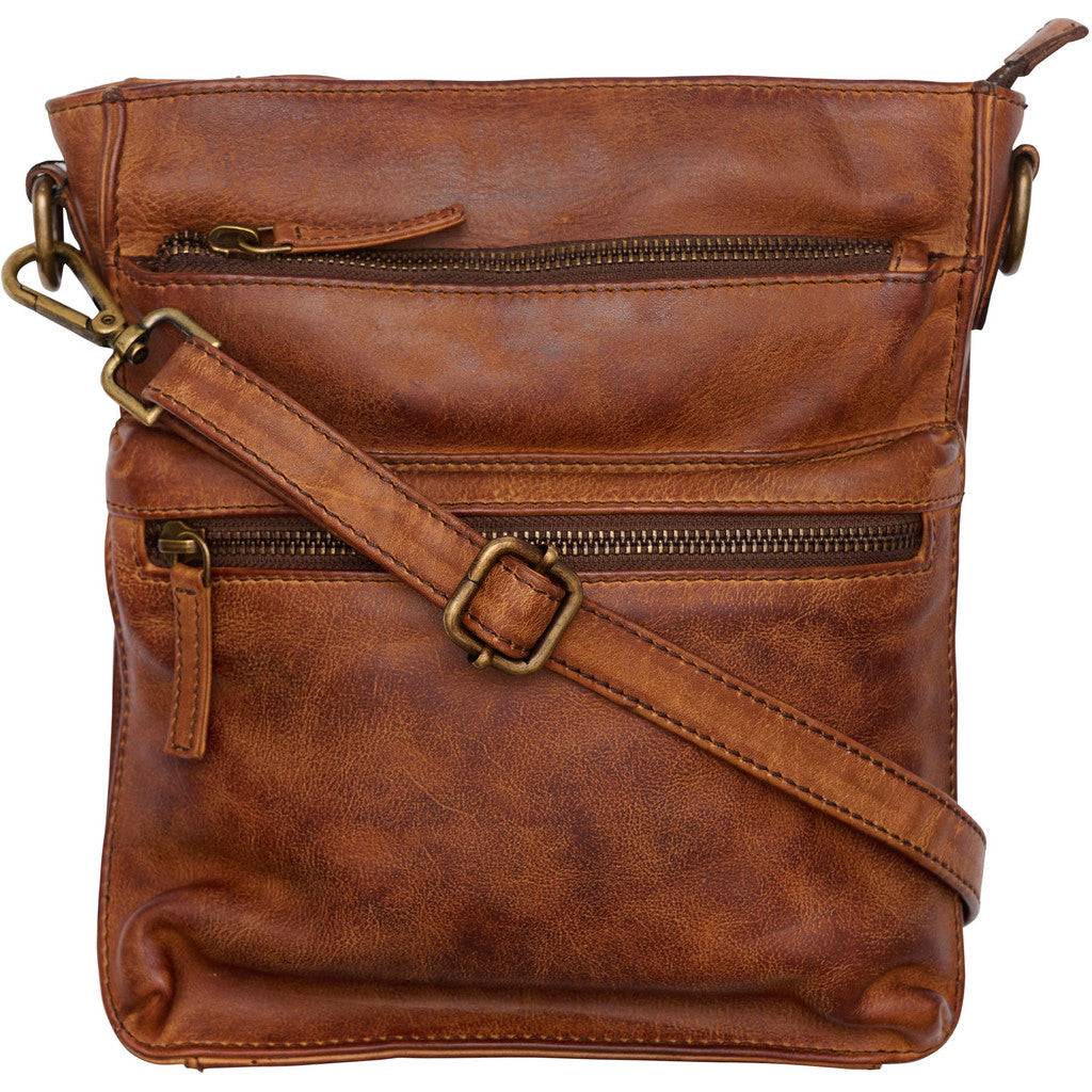 ORCHID Cross Body Taske Lynlås Dark Cognac w Brass