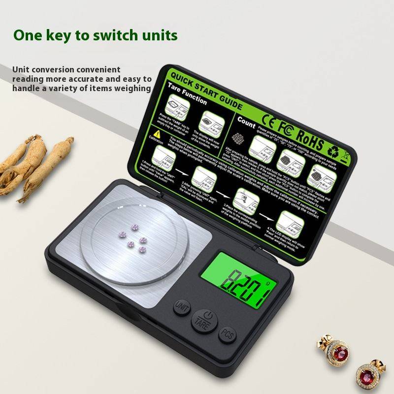 New Portable Mini Pocket Scale 0.01G/0.1G-200G/500G/1Kg Accuracy Electronic Scale Carat Scale Gold Jewelry Scale Kitchen Tools
