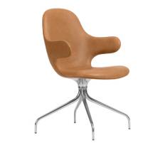 &Tradition - Catch JH2, Polished aluminium Leather cat.2, Noble Cognac - Matstolar - Jaime Hayón - Läder/Metall
