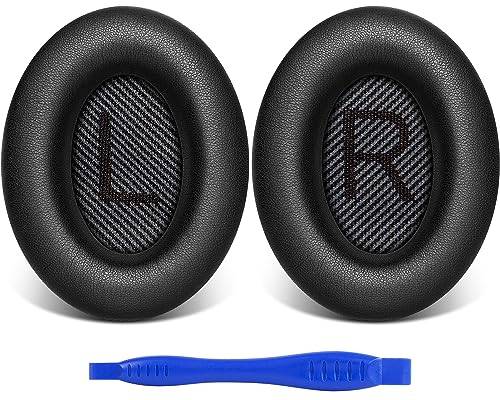 Link Dream Ersatz Ohrpolster für Bose QuietComfort 35, Kopfhörer Ohrpolster für QuietComfort 35 II QC35 ii, Ersatzpolster für QC25, QC15, QC2/ Ae2, Ae2i, Ae2w/ Sound Link/Sound True (Schwarz)