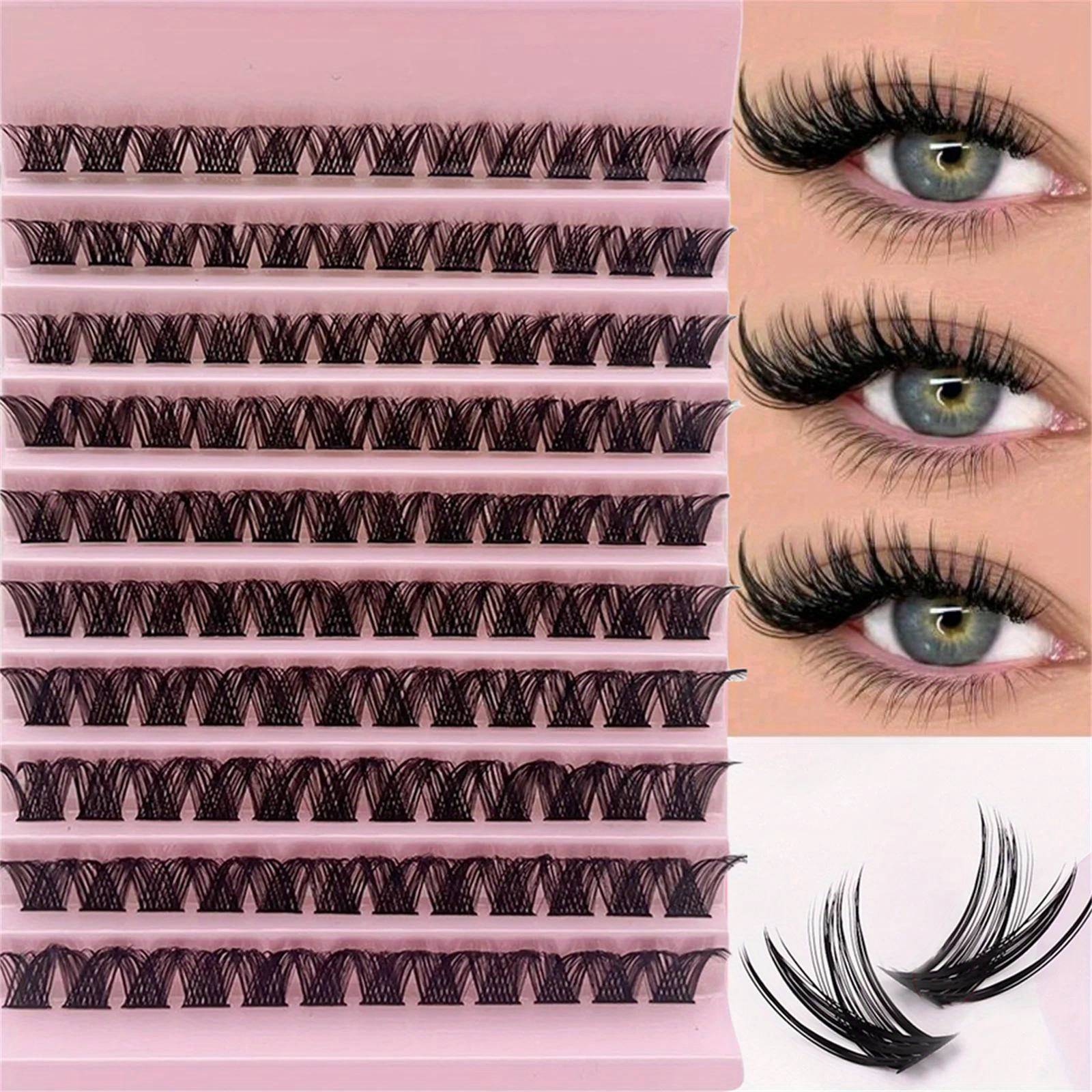 TEMU Cluster Lashes 8-16mm Wispy Individual Lashes Natural Look Lashes D Fluffy Cluster Lashes Diy Eyelash Extension