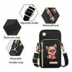 1pc Puppy Pattern Multi-Zip Mobile Phone Wallet And Crossbody Bag, Storage Shoulder Bag, Fashionable And Convenient Outdoor Activity Accessories Mini Mobile Phone Bag, Wrist Bag, Multi-Layer Bag, Women'S Coin Purse, School Supplies, Simple Handbag, Multifunctional Crossbody Bag , Beach Portable Shoulder Bag, Outdoor Sports Gifts, Men'S And Women'S Wallets, Teacher Gifts, Gifts For Girlfriends, Women'S Gifts, Essential For Work, Business, Commuting, Traveling, Vacation, And Office