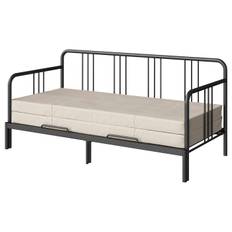 IKEA - FYRESDAL sovesofa med 2 madrasser, sort/Vannareid fast, 80x200 cm