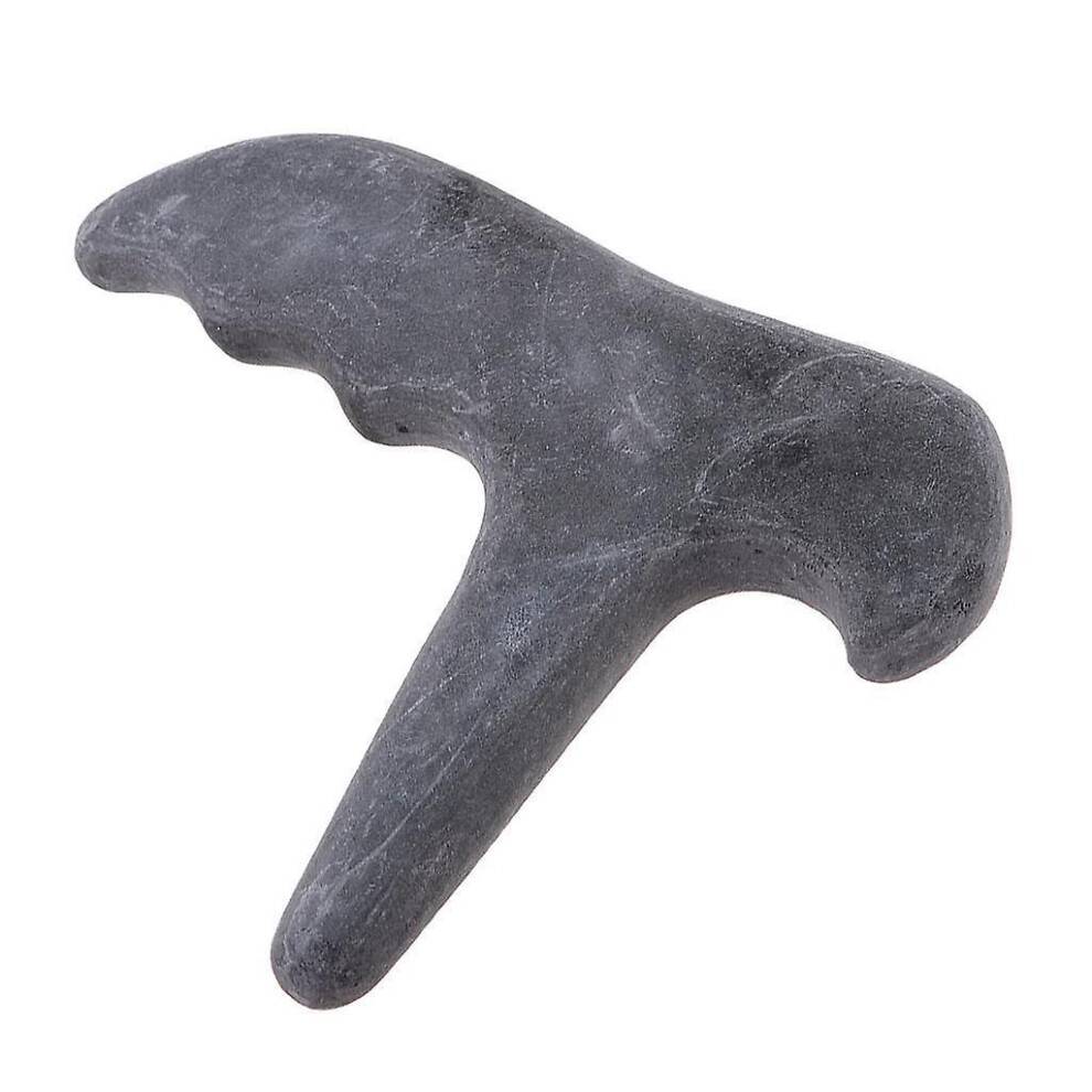Natural Stone Guasha Board Scraping Massage Scraper Tool T Shaped Black