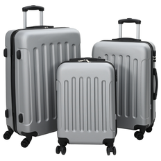 vidaXL Resväska Set 3 st Hårda Skal Silver 20'' 24'' 28'' ABS