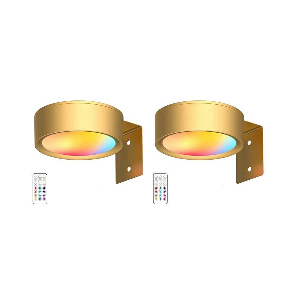 2X Picture Lights LED Art Display Light Battery Operated Dimmable Painting Spotlight 13 Lighting Modes Gold