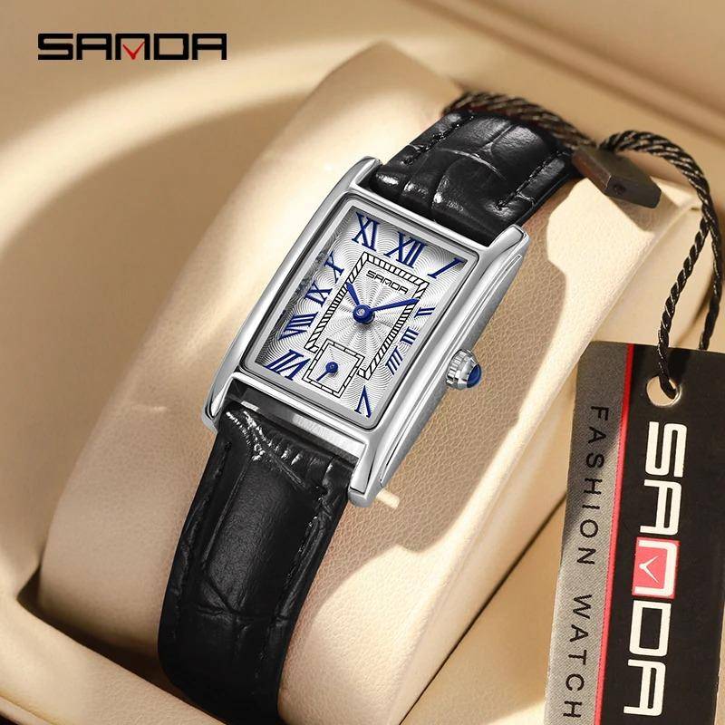SANDA 1116 Luxury Brand Watch for Women Original High Quality Waterproof Ladies Watches Stainless Steel Fashion Mini Wristwatch gray