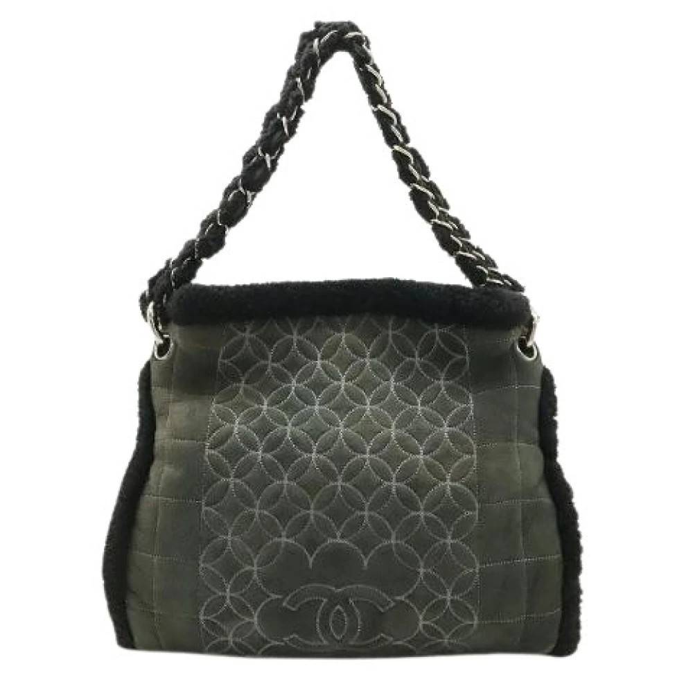 Chanel Vintage Pre-owned Coco Mark Skuldertaske - Vintage - Dame - Grå - ONE SIZE - Uld