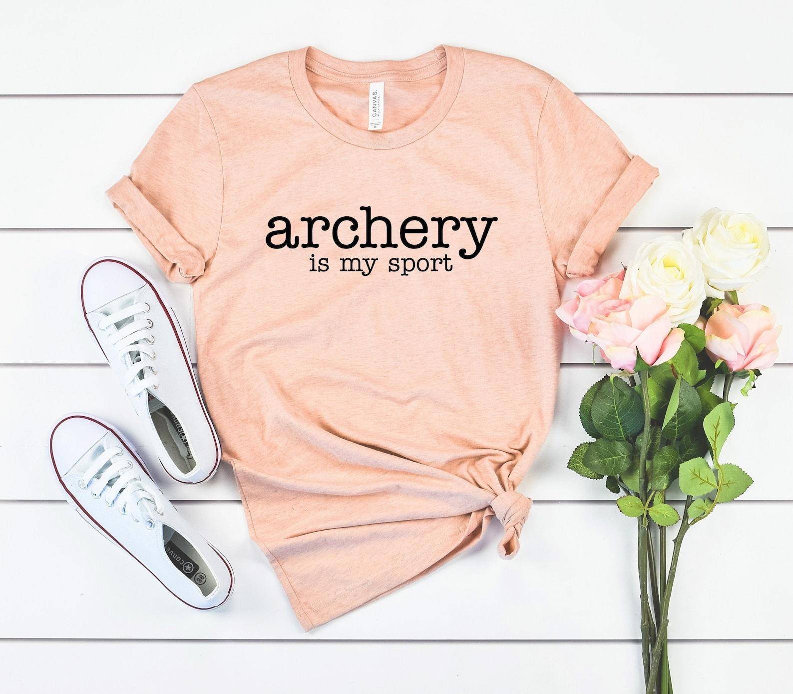 Archery is my sport shirt archer gifts for archery lover shirt archery mom shirt for archer bow and arrow funny archery sport shirt gift cm beige