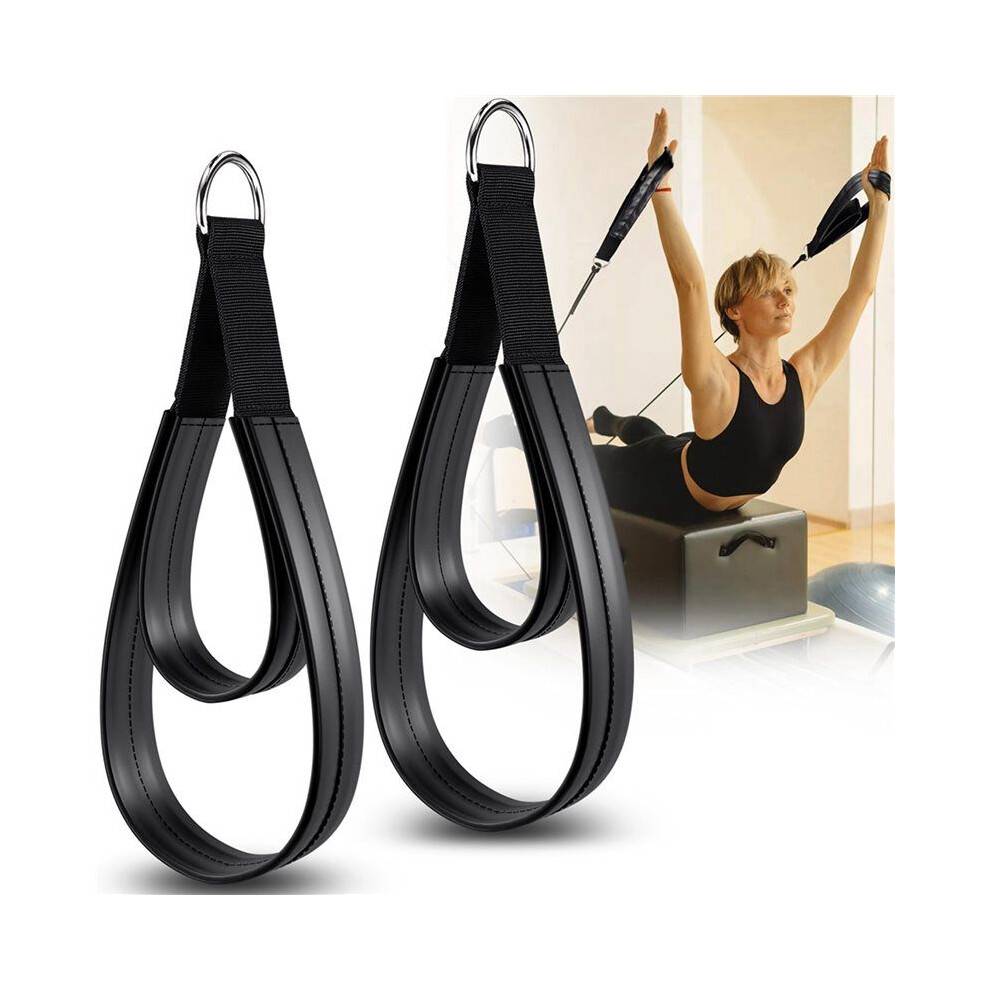 6PCS Pilates Straps, Pilates Double Loop Straps for Reformer, Fitness D-Ring Straps Double Loops Padded