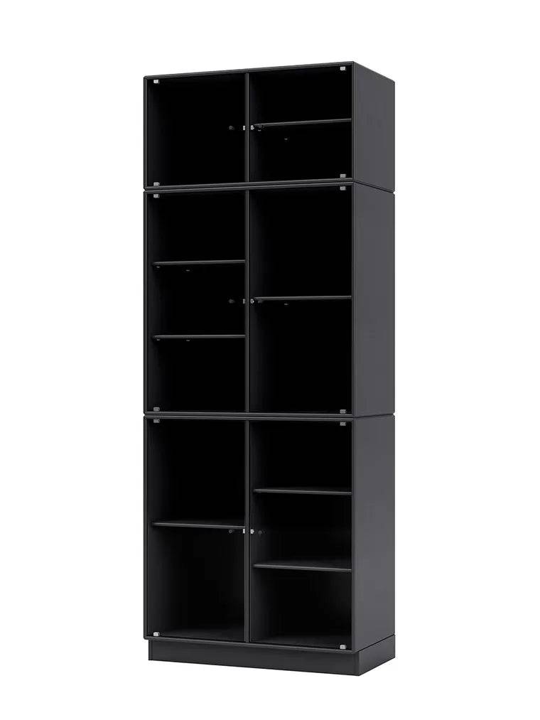 Ripple IV Vitrineskab, inkl. sokkel fra Montana Anthracite / Sokkel 7 cm - Jacobsen Plus