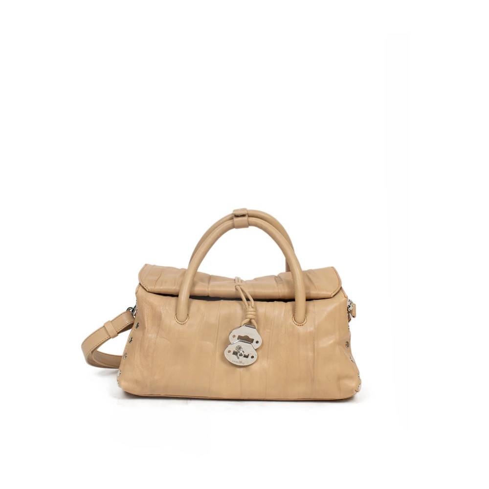 Zanellato Dotta Plissé Lille Top Handle Taske - Tasker - Dame - Beige - ONE SIZE - Uld