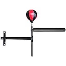 Mixtric Wall Mounted Boxing Spinning Bar, Wing Tsun Dummies Fitness Equipment, Martial Arts Arms for Home Outdoor, for Punching Speed Kung Fu Training,Black,Single ball