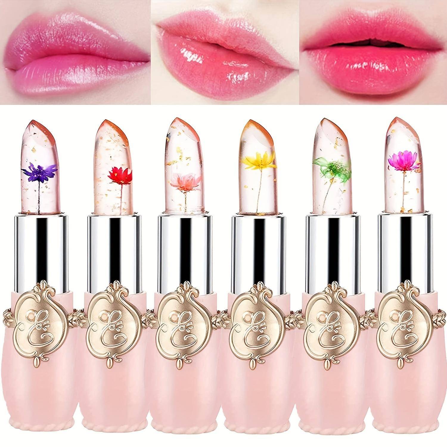 Beauty Bright Flower Crystal Jelly Lipstick Temperature Change Color Lip white