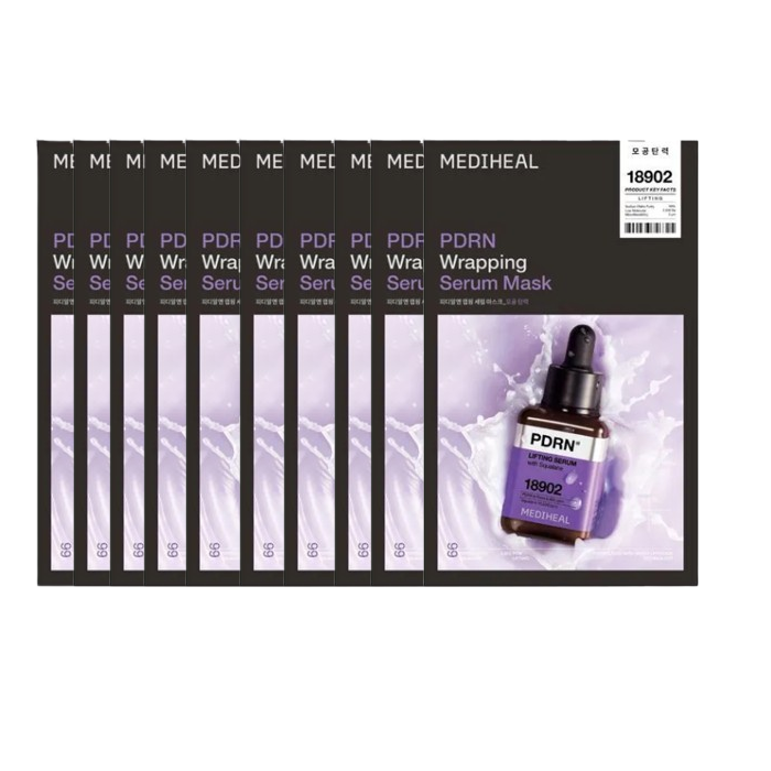Mediheal - PDRN Wrapping Serum Mask (10ea) Set - black