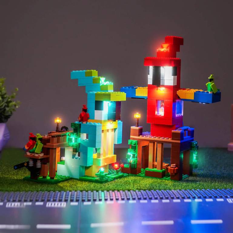 BrickBling lyssæt til: Minecraft 21282 Papegøjehusene
