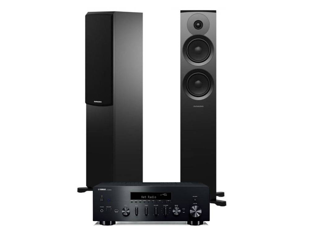 Yamaha R-N600A med Dynaudio Emit 30 - Sort med sort