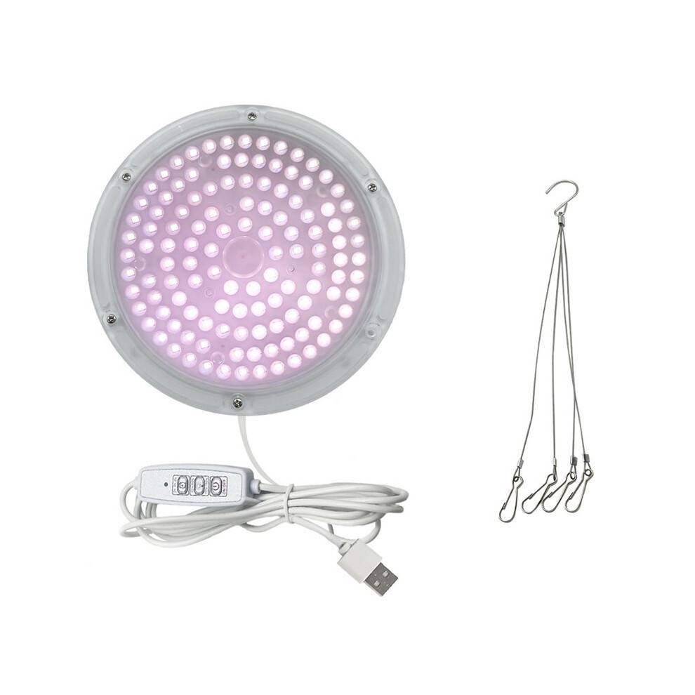 120 Leds Full-Spectrum Growth Lamp 2/4/8-Hour Timing and 4 Brightness Settings for Indoor Hydroponic and Plant White