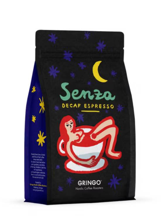Gringo Senza Decaf Espresso kaffebönor 500g