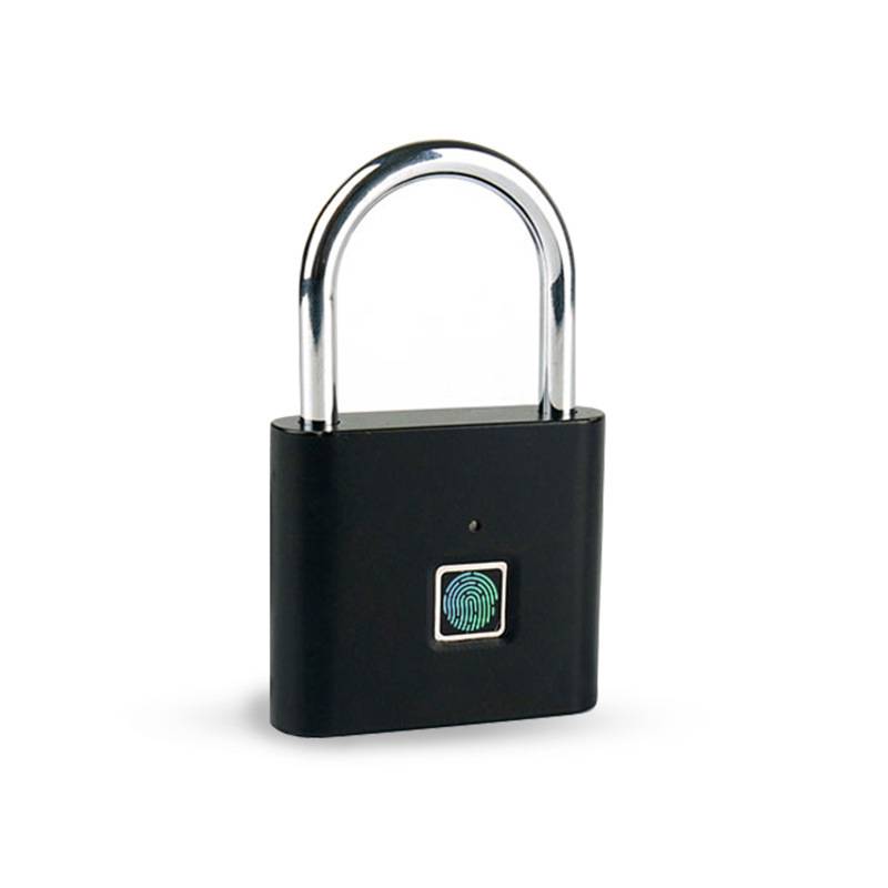 Mini Smart Fingerprint Padlock No Key Required Security 0.3s Fast Unlock Antitheft Keyless Usb Rechargeable Suitcase Luggage Backbag Door Lock Black/silver Optional