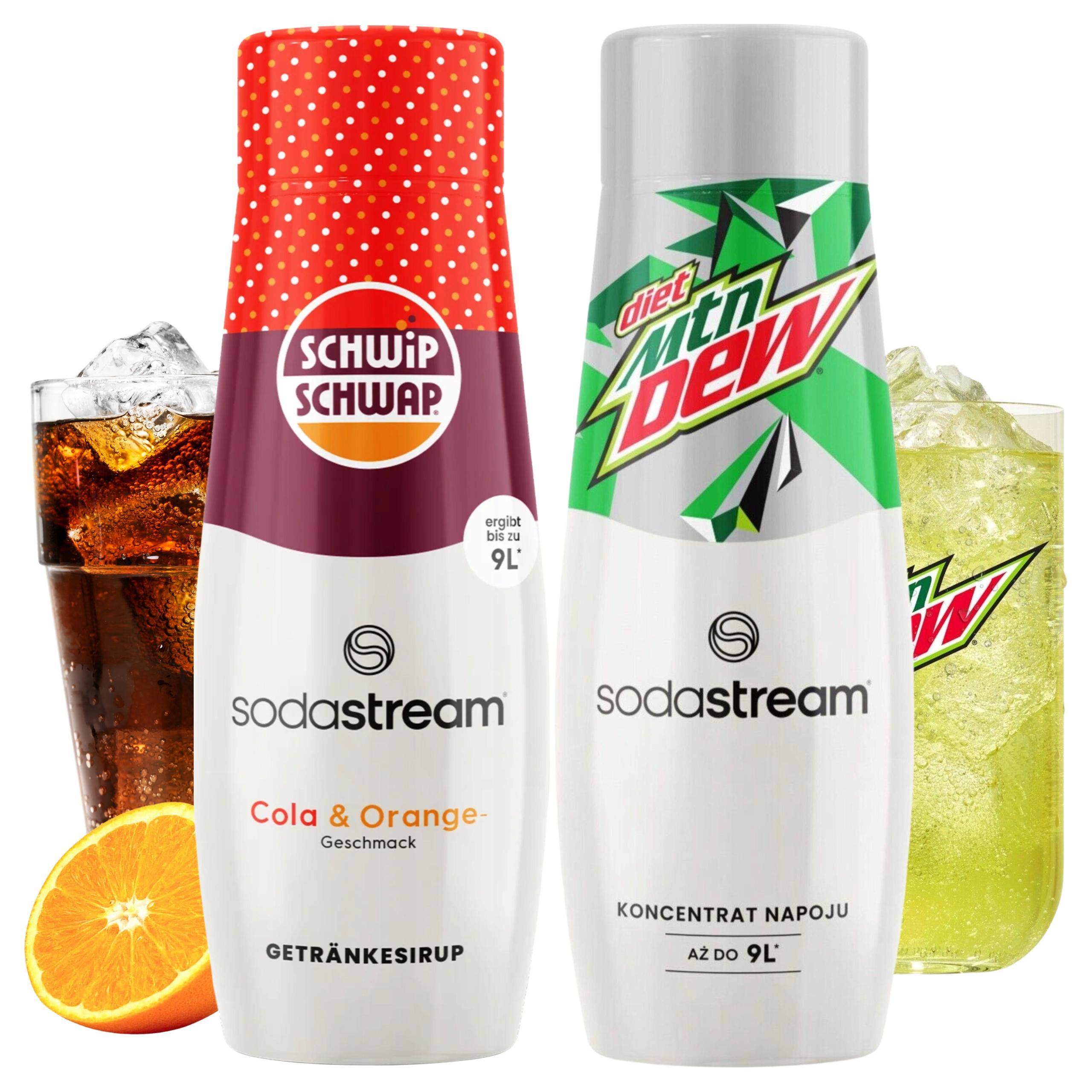Set of 2 Sodastream Shwip Shwap Cola Orange + Mountain Dew Syrups