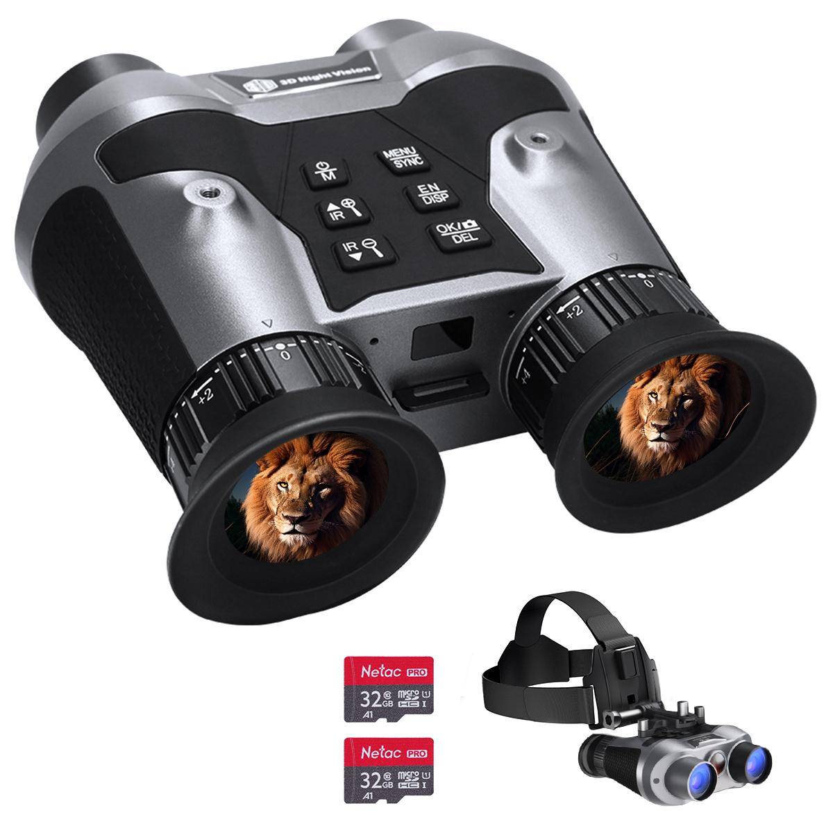KENTFAITH Head-Mounted Night Vision Binoculars with 3D VR Viewing & 6X Zoom, Up To 700M/2296FT Night Vision Range, Kentfaith Night Vision Binoculars