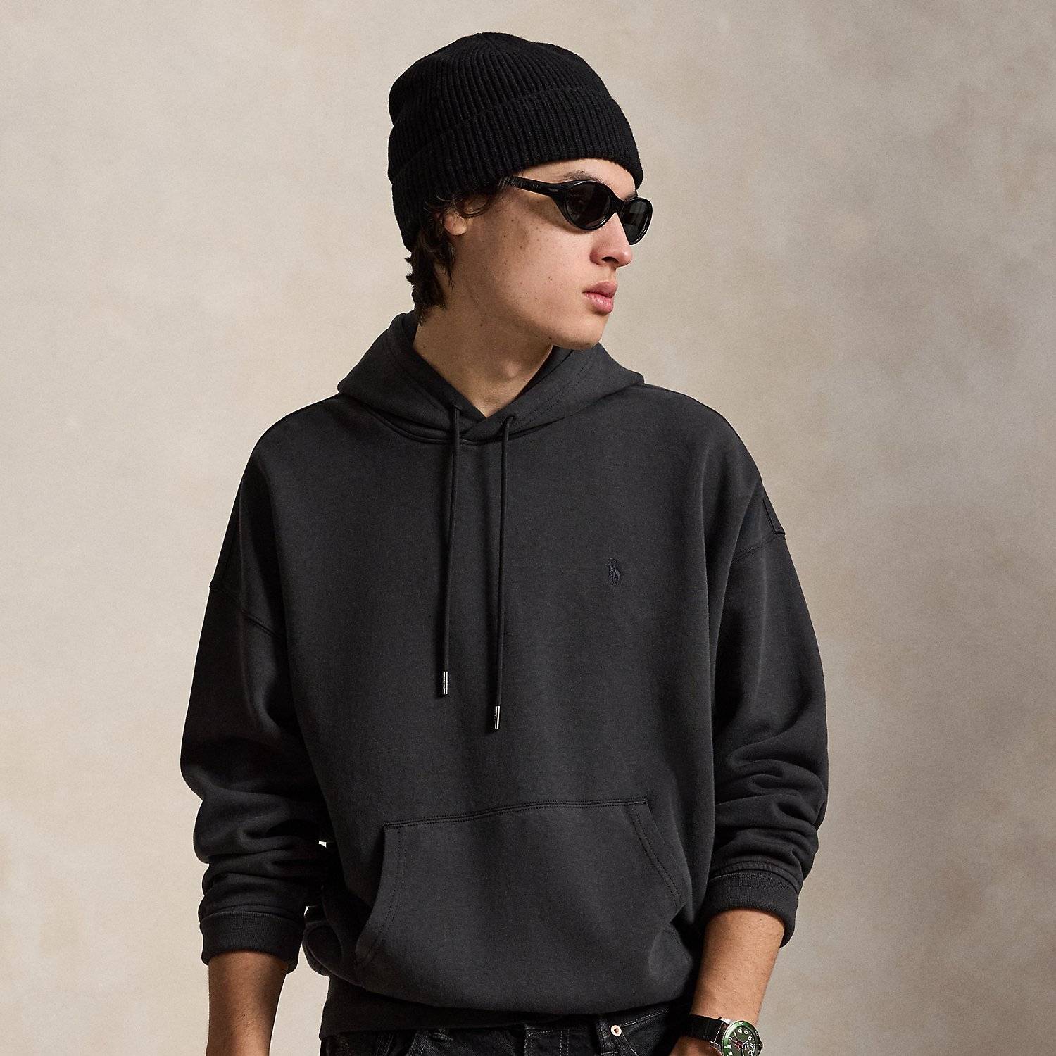 Relaxed Fit Double-Knit Hoodie