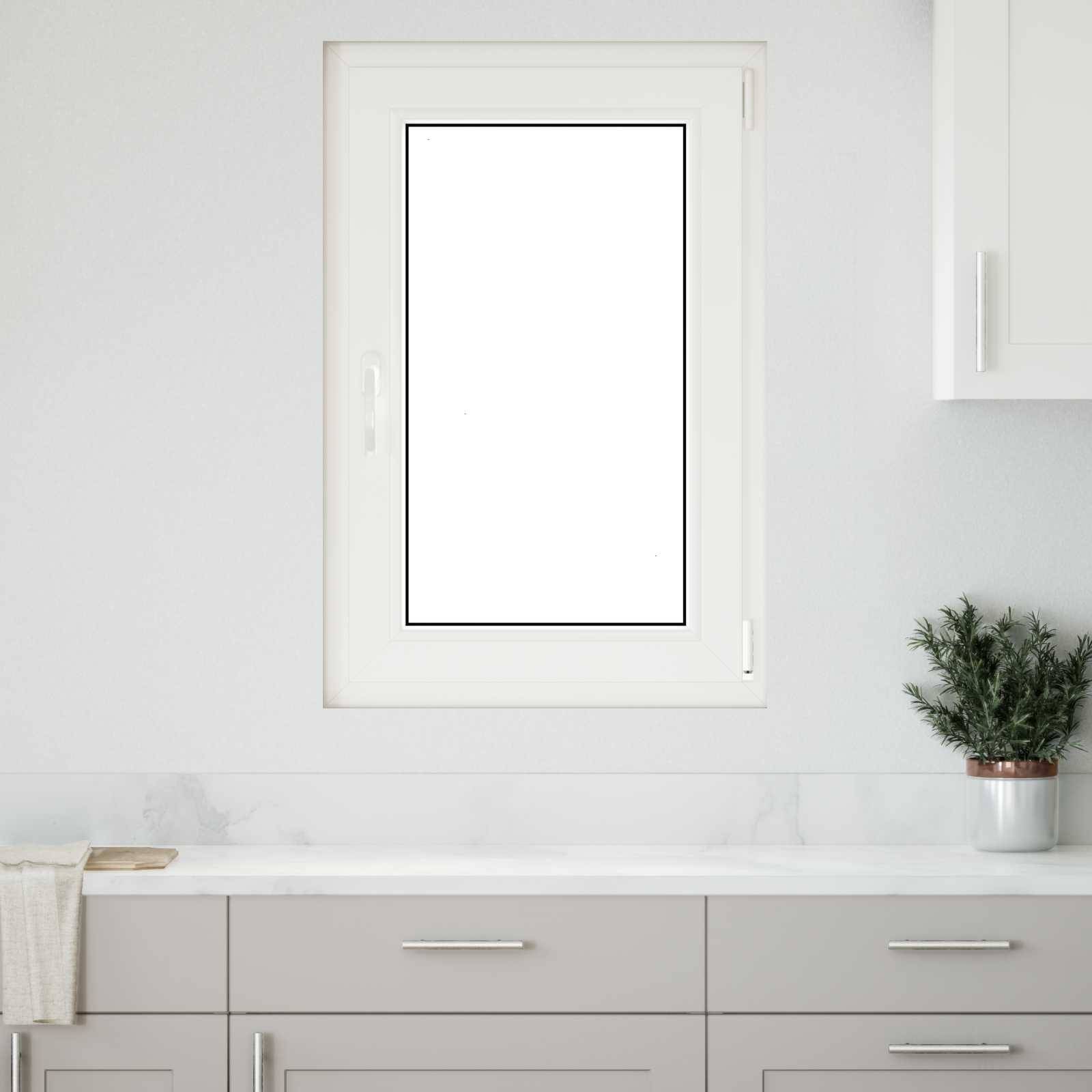 vidaXL Källarfönster RISOR 60 x 80 cm PVC och glas Vit