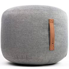Coninx Pouf pall – 50 cm x 40 cm ull pouf grå – bekväm sittpall eller fotpall, sittpuff – mångsidig sittsäck vuxna och barn – sittdyna golv – golvkudde av ull